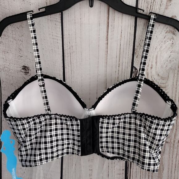 Skinny Dippers Miracle Suit NEW Black White Plaid Corset Two Piece Swim Large - Picture 10 of 16